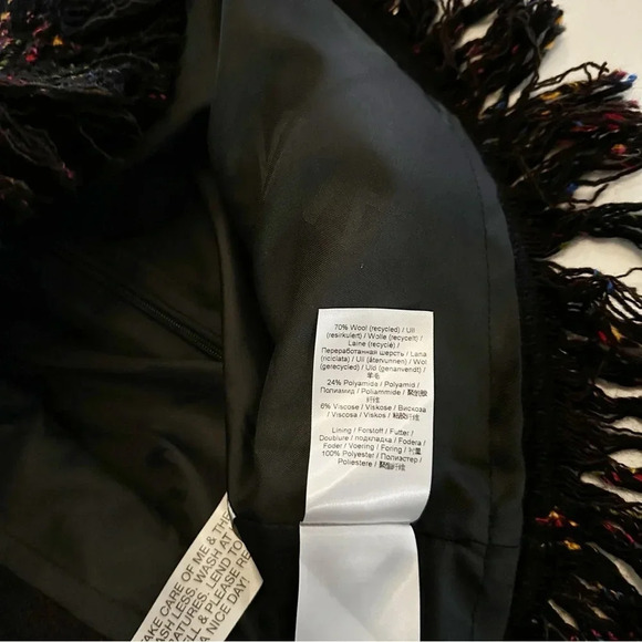 GANNI Rainbow Tweed Wool Fringe Mini Skirt | 34 | US 2 - Picture 7 of 13